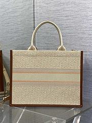 Dior Medium Book Tote Beige Dior Oblique Raffia 36x16x27cm - 5
