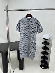 Gucci Wool Jacquard Polo Dress Grey - 1