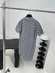 Gucci Wool Jacquard Polo Dress Grey - 2