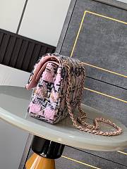 Chanel Flap Bag Tweed Gold Pink Black Beige 25cm - 4