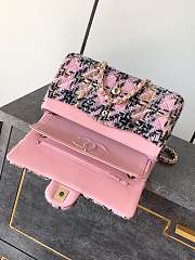 Chanel Flap Bag Tweed Gold Pink Black Beige 25cm - 3