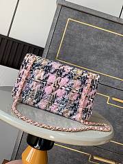 Chanel Flap Bag Tweed Gold Pink Black Beige 25cm - 2