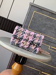 Chanel Flap Bag Tweed Gold Pink Black Beige 20cm - 1