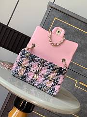 Chanel Flap Bag Tweed Gold Pink Black Beige 20cm - 4