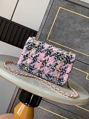 Chanel Flap Bag Tweed Gold Pink Black Beige 20cm - 3