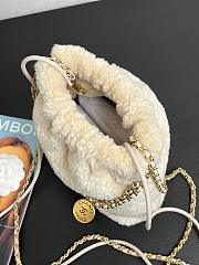 Chanel Mini 22 Bag Fleece Gold White 20x19x6cm - 6