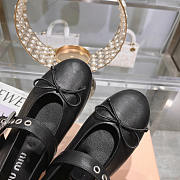Miu Miu Leather Mary Jane Ballerina Flats Black - 2