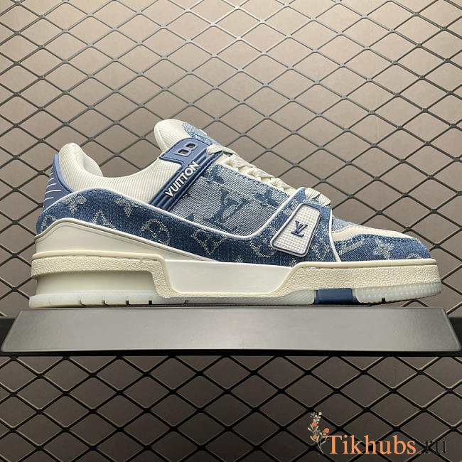 Louis Vuitton LV Trainer Sneaker Blue Denim  - 1