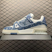 Louis Vuitton LV Trainer Sneaker Blue Denim  - 4