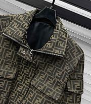 Fendi Blouson Brown FF Canvas Jacket - 4