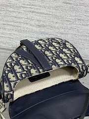Dior Mini Saddle Bag with Strap Blue Oblique 19x16x5cm - 5