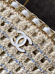 Chanel Tote Bag Crochet White 21x33x11cm - 3