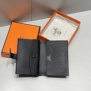 Hermes Compact Wallet Black Silver 11x8x3cm - 2
