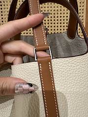 Hermes Picotin 18 White Brown Bag 18x13x9cm - 6