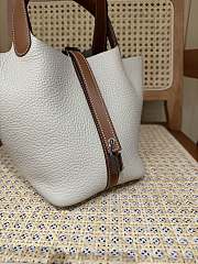 Hermes Picotin 18 White Brown Bag 18x13x9cm - 4
