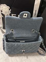 Chanel Flap Bag Blue Denim 20cm - 5