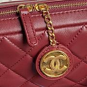 Chanel Mini Camera Case Lambskin Gold Burgundy 18x12x7cm - 4