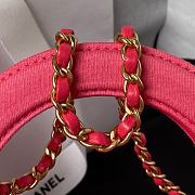 Chanel Kelly Bag Pink Fabric Gold 19x13x7cm - 3