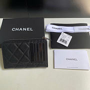 Chanel Card Holder Black Caviar Silver 12x7.5x2.5cm - 5
