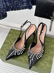 Gucci Women's Pump With Crystal Chain Black 10cm - 4