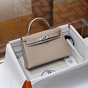 Hermes Mini Kelly 19 Nude Epsom Silver 19cm - 1