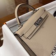 Hermes Mini Kelly 19 Nude Epsom Silver 19cm - 6