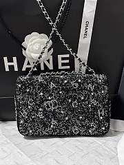 Chanel Flap Bag Sequins Black 20cm - 2