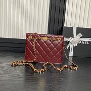 Chanel Small shopping Bag Lambskin Dark Brown 21x16x7cm - 6