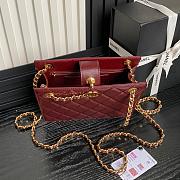Chanel Small shopping Bag Lambskin Dark Brown 21x16x7cm - 4