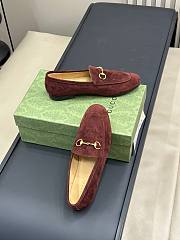 Gucci Wine Suede Loafer - 2