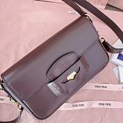 Miu Miu Penny Gold Coin Bag Red Wine 23x13.5x5cm - 6
