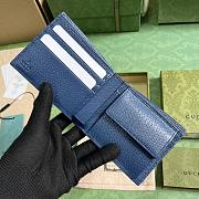 Gucci Interior GG Bi-fold Wallet Blue 11x9cm - 4