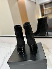 YSL Opyum Black Suede Boots 10cm - 3