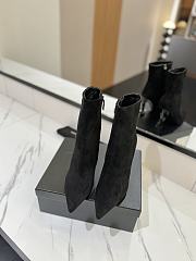 YSL Opyum Black Suede Boots 10cm - 4