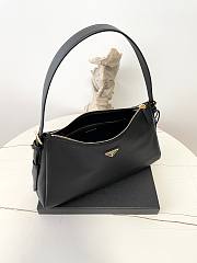 Prada Aimee Large Leather Shoulder Bag Black 39x23x12cm - 6