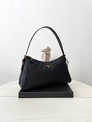 Prada Aimee Large Leather Shoulder Bag Black 39x23x12cm - 3