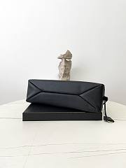 Prada Aimee Large Leather Shoulder Bag Black 39x23x12cm - 2