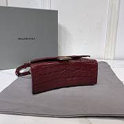 Balenciaga Hourglass Crocodile Wine Gold 19x8x21cm - 5