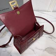 Balenciaga Hourglass Crocodile Wine Gold 19x8x21cm - 4