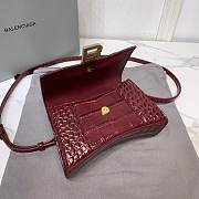 Balenciaga Hourglass Crocodile Wine Gold 19x8x21cm - 3