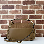 Gucci Blondie Medium Top Handle Bag Brown Suede 32x17x10cm - 4