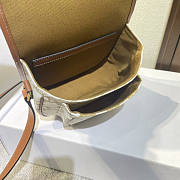 Celine Medium Folco Bag Triomphe Canvas Calfskin White 18.5x17x7cm - 6