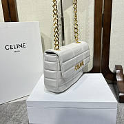 Celine Chain Shoulder Bag Matelasse White Gold 24x15x5cm - 3