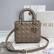 Dior Medium Lady Bag Taupe Cannage Lambskin 24x20x11cm - 1