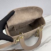 Dior Medium Lady Bag Taupe Cannage Lambskin 24x20x11cm - 6