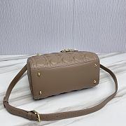 Dior Medium Lady Bag Taupe Cannage Lambskin 24x20x11cm - 3