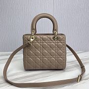Dior Medium Lady Bag Taupe Cannage Lambskin 24x20x11cm - 2