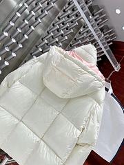 Moncler Abbaye Women’s Puffer Down Jacket White Pink - 4