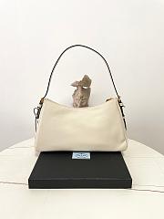Prada Aimee Large Leather Shoulder Bag White 39x23x12cm - 3
