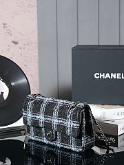 Chanel Flap Bag 11.12 Tweed Black Light Blue 25cm - 6